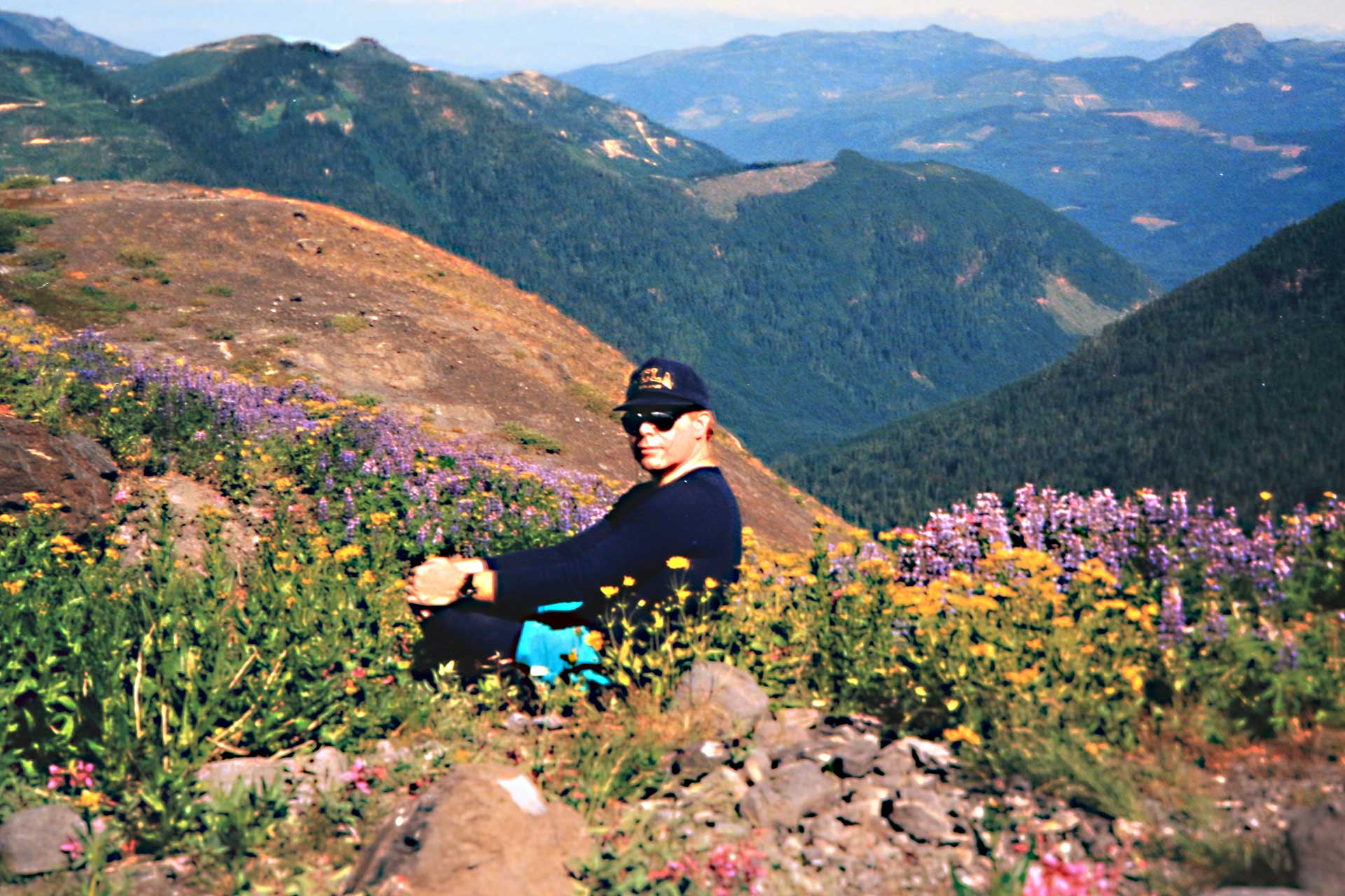 Hothouse Dick sitting among the weeds, photo by HM