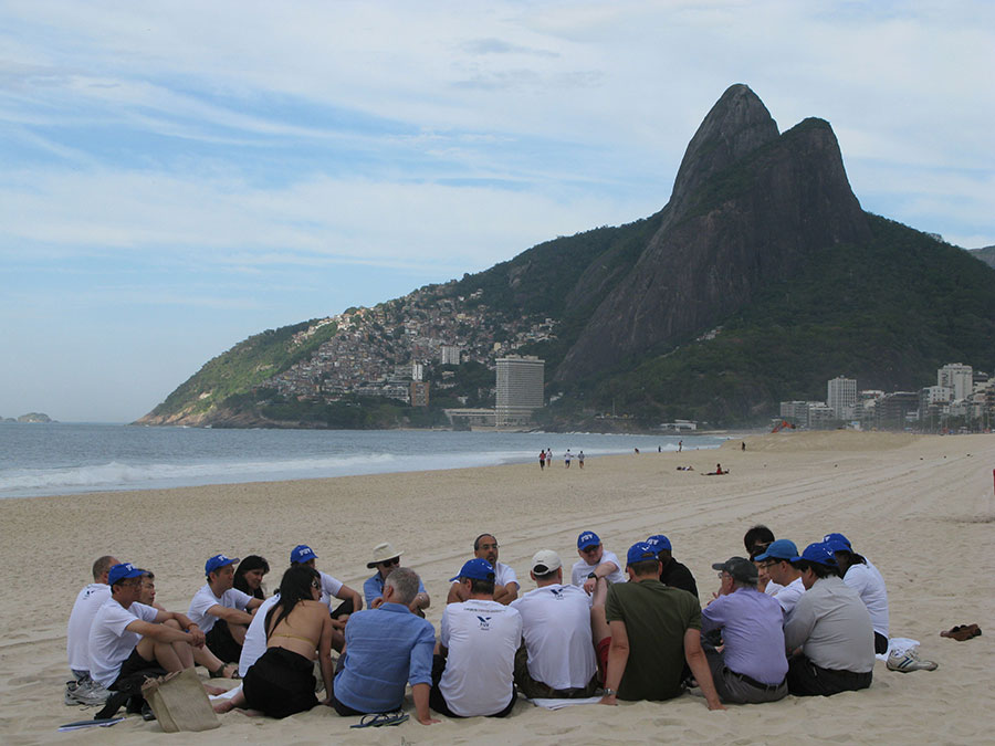 Morning reflections in our module in Rio